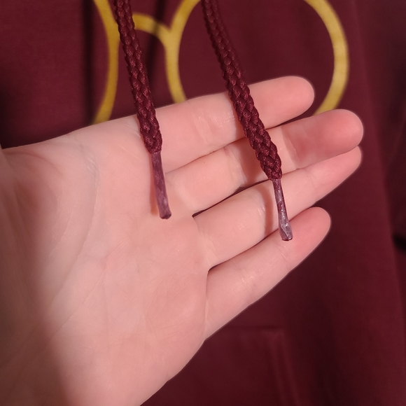 Hanes Harry Potter glasses and lightening bolt wine and gold hoodie sweatshirt M - Picture 4 of 6